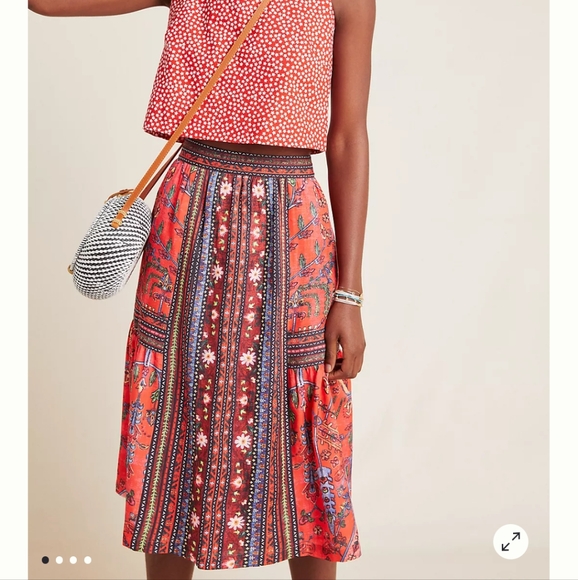 Anthropologie Dresses & Skirts - Women's Anthropologie Eve Embroidered Midi Skirt Vineet Bahl 6